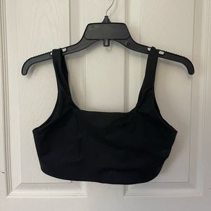 Dark grey ribbed sports bra, large size from GF Collective